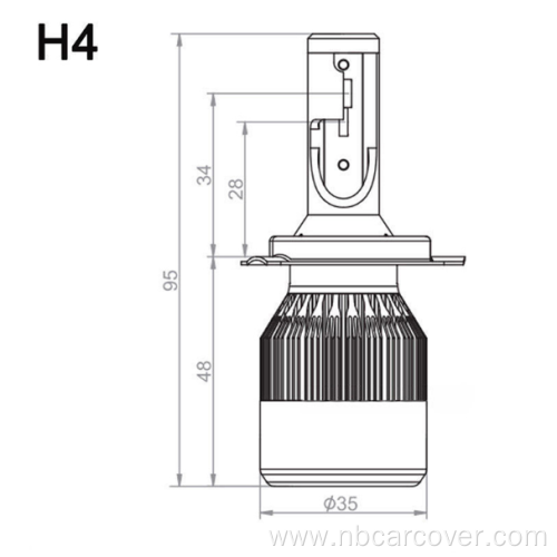 Automobile New 6000K H4 C6 3800LM 36W Kit